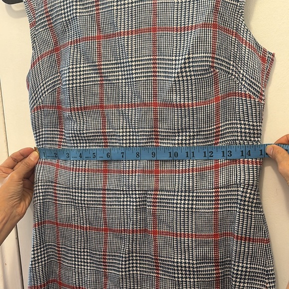 💯 linen J Crew gingham style dress with tie waist zippered back - women’s 6 - Picture 8 of 9